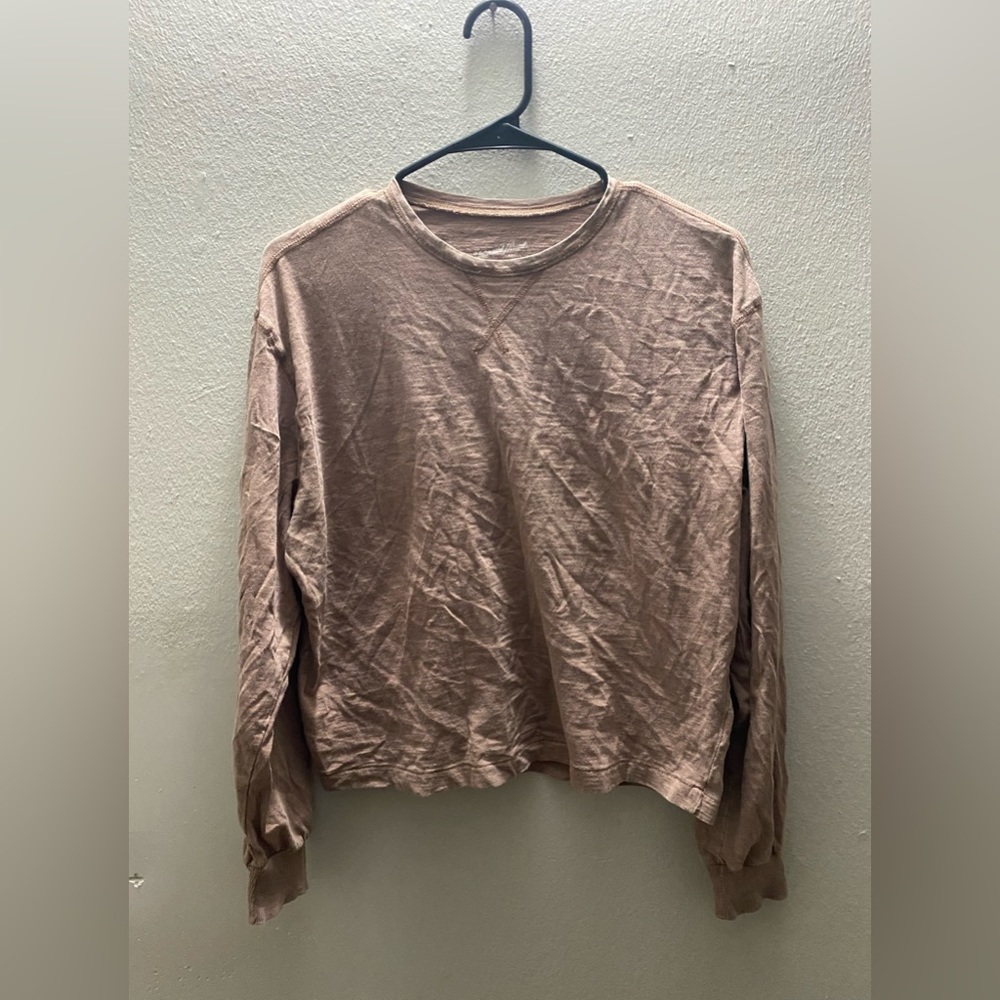 Juniors Universal Thread Light Brown Long Sleeve Short Tee size XS Tote2